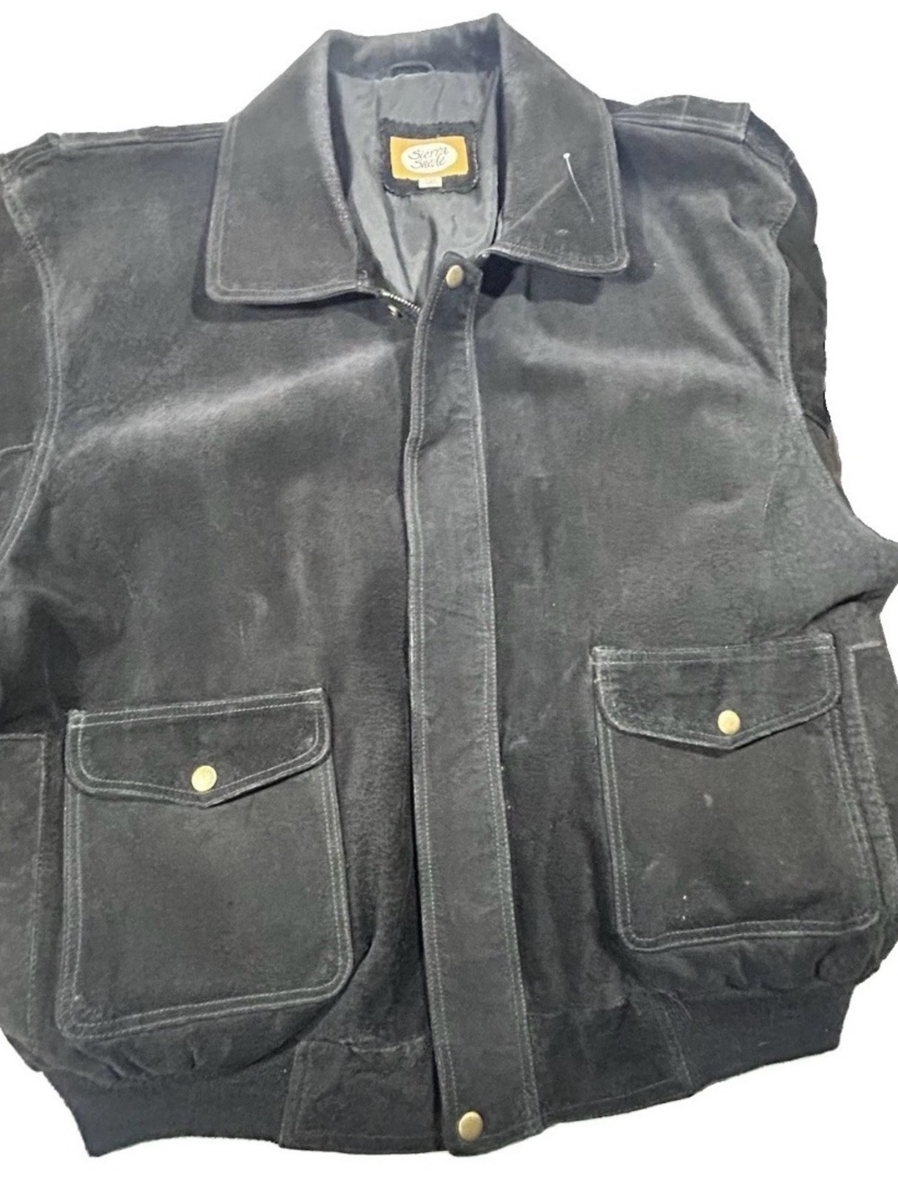 VINTAGE SIERRA SUEDE LEATHER BOMBER JACKET SIZE XL